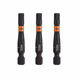 Présentation : Embouts de vissage balistiques renforcés AEG - 50 mm - 3 pcs - HEX5 , conçus pour fonctionner avec impact lors ...