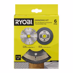 Ryobi RAK6AGD115 fourniture de ponçage et de meulage rotatif Métal, pierre Kit de disques de meulage