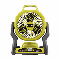 Ryobi RF18-0, Ventilateur à plusieurs supports industriel, Vert, Gris, 930 - 1900 tr/min, Batterie, 18 V
