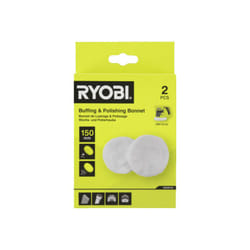 Lot de 2 bonnets - RAEPB150 - 150mm - 1 bonnet polissage - 1 bonnet tissu éponge - Pour polisseuse RBP18150 - Ryobi
