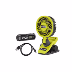 Présentation : Le ventilateur sur pince RYOBI 4V USB Lithium - 1 batterie 2,0Ah - RCF4-120G est adapté pour se rafraîchir par ...