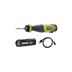 Description générale Le fer à souder RYOBI 4V USB Lithium - 1 batterie 2,0Ah - RSI4-120G est un outil compact et portable, id ...