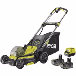 Tondeuse poussée RYOBI 18V Brushless - coupe 40cm - 2 batteries 4,0Ah - 1 chargeur rapide - RY18LMX40C-240