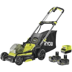Tondeuse poussée RYOBI 18V Brushless - coupe 40cm - 2 batteries 4,0Ah - 1 chargeur rapide - RY18LMX40C-240