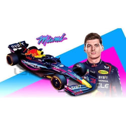 Voiture Miniature - BBURAGO - RED BULL RB19 - Gagnante Miami GP 2023 - 1/43 - Bleu/Rouge/Jaune