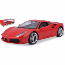 BBURAGO Ferrari 488 Gtb, Modèle de voiture de sport, Pré-assemblé, 1:18, Ferrari 488 Gtb, Mâle, Rouge