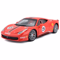 BBURAGO Ferrari 458 Challenge #5, Modèle de voiture de sport, Pré-assemblé, 1:24, Ferrari 458 Challenge #5, Mâle, Noir, Rouge
