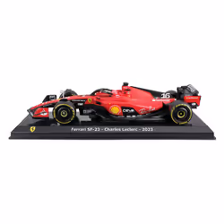 BBURAGO 1/24 KIT A MONTER RACING F1 SF 2023 - avec casque et stand Ferrari #Leclerc