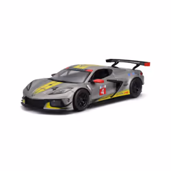 BBURAGO Chevrolet Corvette C8R, Modèle de voiture de sport, Pré-assemblé, 1:24, Chevrolet Corvette C8R #4, Unisexe, Métal, Pl ...