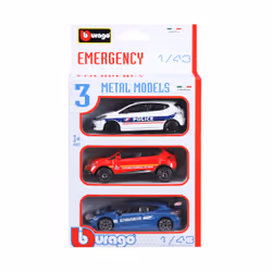 BBURAGO Maisto Frankreich – 30009 – Street Fire – Emergency Kräfte Frankreich – Maßstab 1/43 Pack zufällige 3-Feuerwehrfahrzeugen