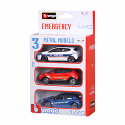 BBURAGO Maisto Frankreich – 30009 – Street Fire – Emergency Kräfte Frankreich – Maßstab 1/43 Pack zufällige 3-Feuerwehrfahrzeugen