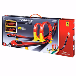 BBURAGO Ferrari Dual Loop 1:43, Voiture et course, Noir, Rouge