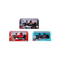 Coffret F1 Véhicule et figurine pilote avec casque Bburago Modèle aléatoire