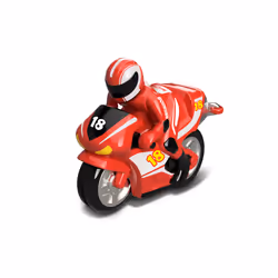 BB Junior - MOTO FIRST RC - Moto avec pilote et télécommande guidon - Course rouge