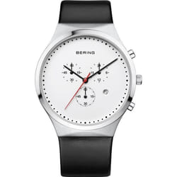 Montre - BERING - Classic 14740-404 - Acier inoxydable - Cadran blanc - Bracelet cuir noir