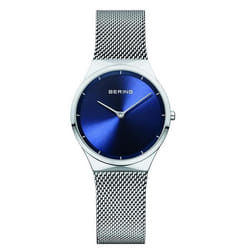 Montre Femme - BERING - Modèle Chic - Fond Bleu - Bracelet Acier - Verre Saphir
