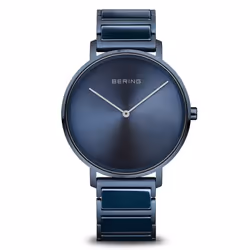 Bracelet acier homme - BERING - Montre femme Bering Slim céramique bleu - Couleur de la matière:Bleu