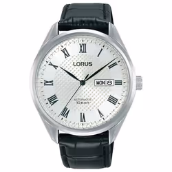 Montre Mécanique Homme - Lorus RL437BX9 - Acier inoxydable - Cadran Argent - Bracelet Cuir Noir