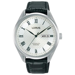 Montre Mécanique Homme - Lorus RL437BX9 - Acier inoxydable - Cadran Argent - Bracelet Cuir Noir
