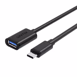 UNITEK Y-C476BK, 0,2 m, USB C, USB A, USB 3.2 Gen 1 (3.1 Gen 1), 5000 Mbit/s, Noir