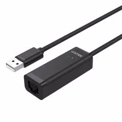 UNITEK Y-1468, Avec fil, USB, Ethernet, 480 Mbit/s, Noir