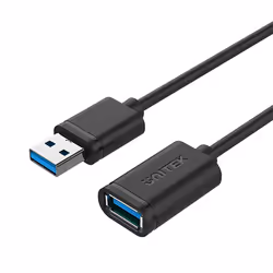 UNITEK Y-C459GBK, 2 m, USB A, USB A, USB 3.2 Gen 1 (3.1 Gen 1), 5000 Mbit/s, Noir