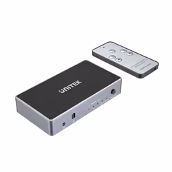 UNITEK V1111A, HDMI, 3x HDMI, 1.4b, 3840 x 2160 pixels, Noir, Gris, 4K Ultra HD