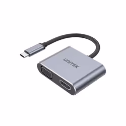 UNITEK D1049A, USB 2.0 Type-C, 100 W, Argent, HDMI, USB 3.2 Gen 1 (3.1 Gen 1) Type-A, VGA, USB, 44,1 mm