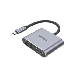 UNITEK D1049A station d'accueil USB 2.0 Type-C Argent