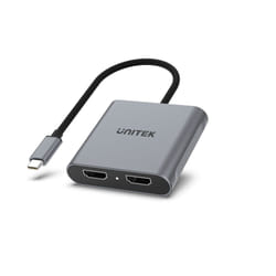 UNITEK V1404B câble vidéo et adaptateur 0,15 m USB Type-C 2 x HDMI Gris