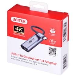 Unitek adaptateur usb-c - displayport 1.4 8k 60hz