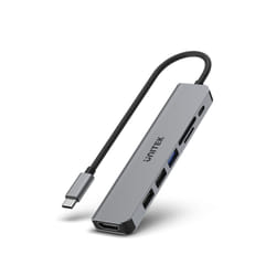 UNITEK uHUB S7+ Avec fil USB 3.2 Gen 1 (3.1 Gen 1) Type-C Gris