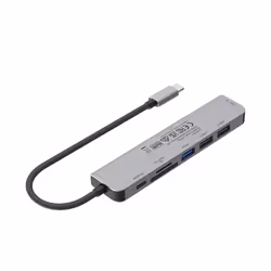 UNITEK uHUB S7+ Avec fil USB 3.2 Gen 1 (3.1 Gen 1) Type-C Gris