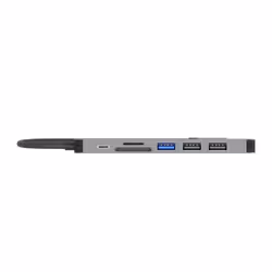 UNITEK uHUB S7+ Avec fil USB 3.2 Gen 1 (3.1 Gen 1) Type-C Gris