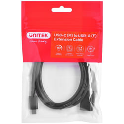 Unitek - Câble adaptateur (C476BK-1M) usb-c (m) - usb-a (f) 10Gbps 60 w