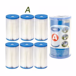 - Lot de 6 cartouches de Filtration de Type A pour Filtre Piscine INTEX - Dimensions d'une cartouche : 20,2 cm (hauteur) x 10 ...