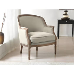 Fauteuil en lin ALIENOR - VENTE-UNIQUE - 1 place - Avec accoudoirs - Livré monté