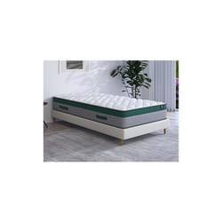 Matelas ressorts ensachés ép22cm PRESTIGE de DREAMEA - 90x200 cm - Ferme - Blanc
