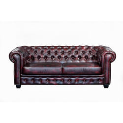 Canapé chesterfield 3 places BRENTON 100% cuir de