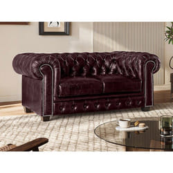 Canapé chesterfield 2 places BRENTON 100% cuir de
