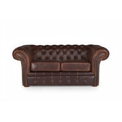 Canapé 2 places chesterfield CLOTAIRE en cuir viei