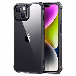 Coque pour téléphone - ESR - iPhone 14 Plus - Transparent - Noir - Protection maximale