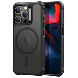 Coque téléphone - ESR - Air Armor HaloLock - Noir Givré - Technologie AirCushion - Semi-rigide