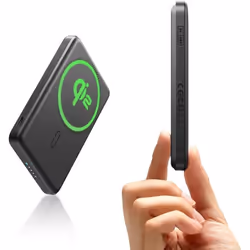 ESR Pack de Batterie MagSafe Certifié Qi2Chargeur Portable à Charge Rapide 5 000 mAh avec BéquilleNoir