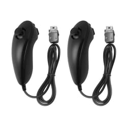XCSOURCE 2 pcs Nunchuck Contrôleur de Jeu Gauche Nunchuck Télécommande Joystick Noir Pour Nintendo Wii Gaming Console AC1244