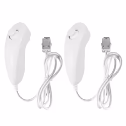 XCSOURCE 2 pcs Nunchuck Contrôleur de Jeu Gauche Nunchuck Télécommande Joystick Blanc Pour Nintendo Wii Gaming Console AC1245