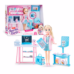 ZURU Sparkle Girlz Ensemble de clinique vétérinaire, Accessoires de poupée, 3 an(s), 683 g