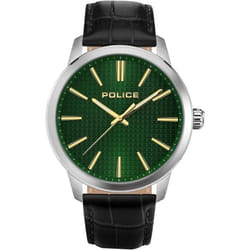 Montre - POLICE - Raho PEWJA2207701 - Quartz - Homme - Acier inoxydable - Cadran Vert - Bracelet en Cuir Noir