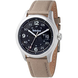 Montre Quartz Homme - Timberland Cornwall TDWGN2237506 - Acier inoxydable - Noir - Tissu Beige