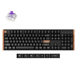 Keychron K10 HE clavier Gaming USB + RF Wireless + Bluetooth QWERTY Anglais Noir, Bois